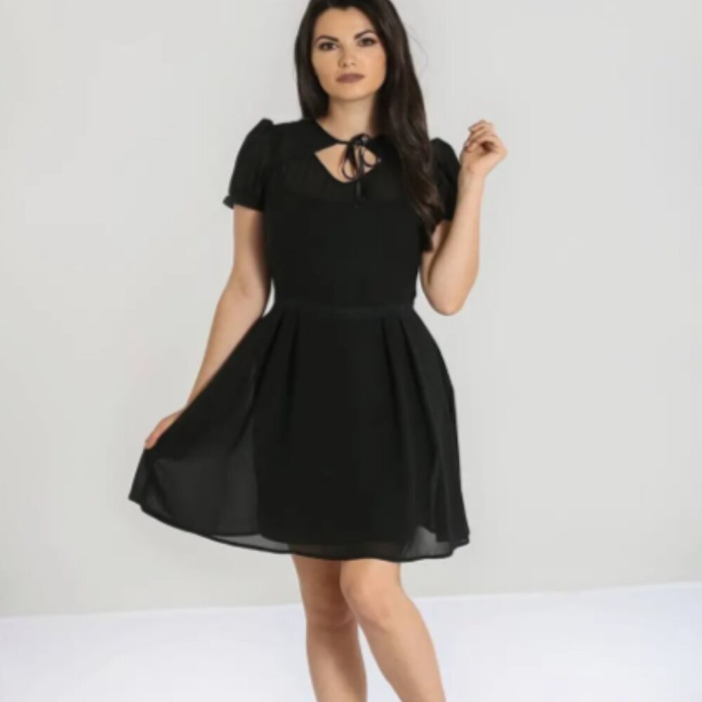 NWOT Hell Bunny Aria Mini Dress In Black